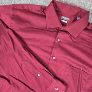 Van Heusen Flex Mens Burgundy Regular Fit Stretch Long Sleeve Dress Shirt XL‎